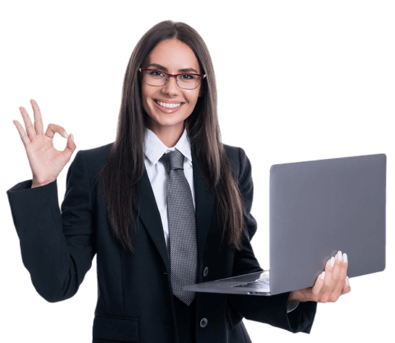 Business woman with laptop